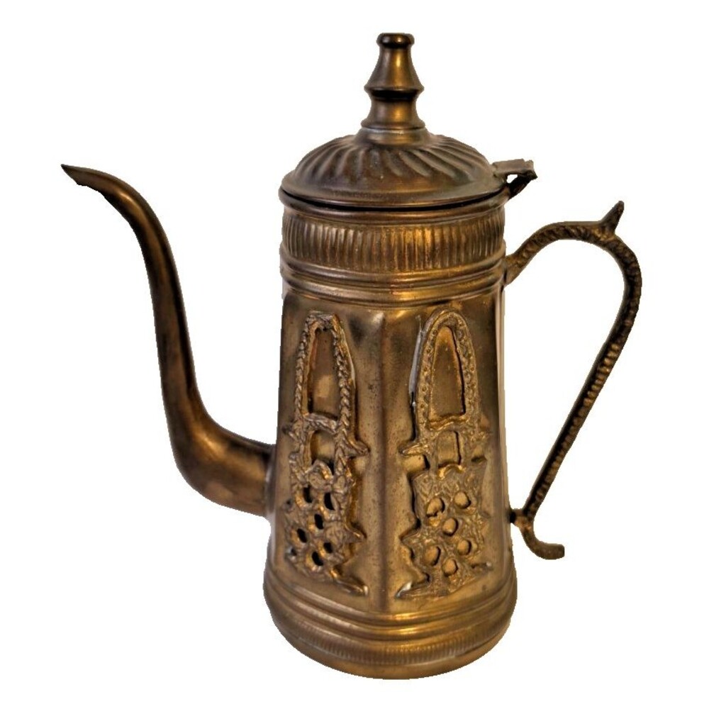 VYG Moroccan Copper and Brass Ornate Teapot